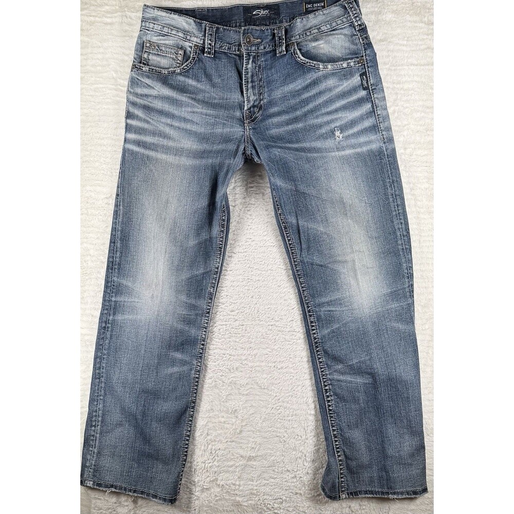 Silver Jeans Co. Men's Sz 34x34 Gordie Loose Fit, Straight leg 5-Pocket Medium